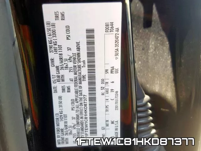 1FTEW1C81HKD87377