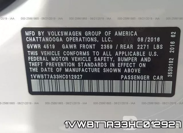 1VWBT7A33HC012927