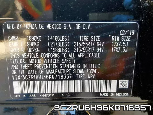3CZRU6H36KG716357