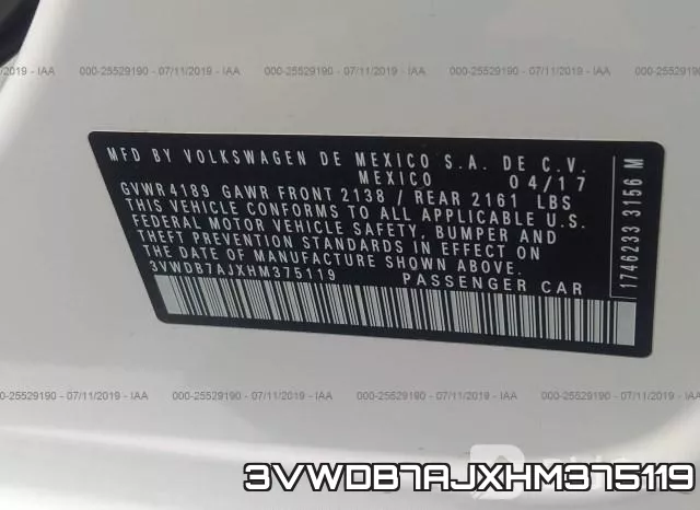 3VWDB7AJXHM375119