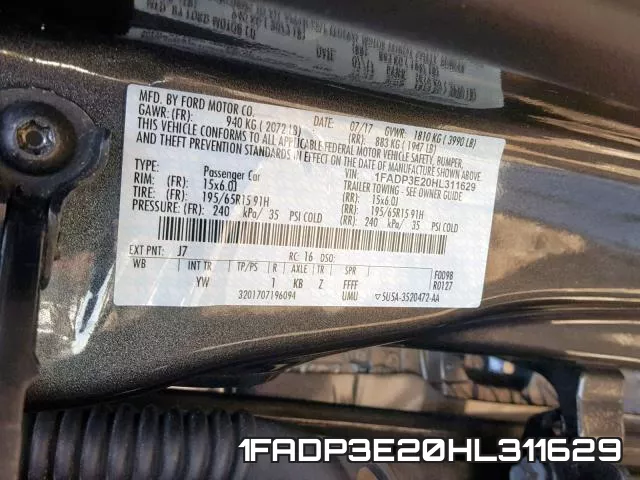 1FADP3E20HL311629