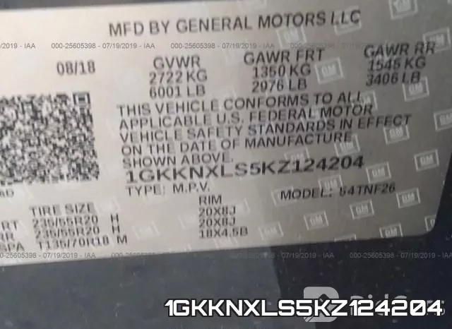 1GKKNXLS5KZ124204