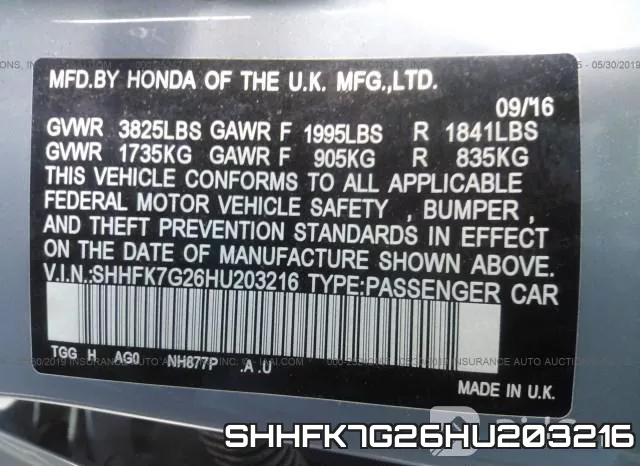SHHFK7G26HU203216