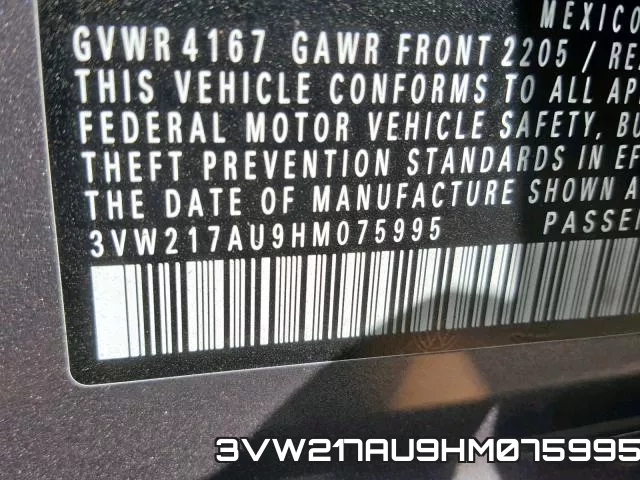 3VW217AU9HM075995