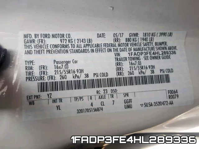 1FADP3FE4HL289336