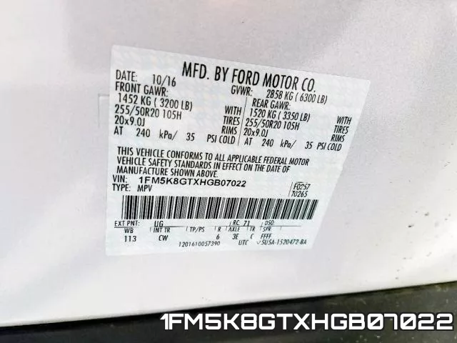 1FM5K8GTXHGB07022