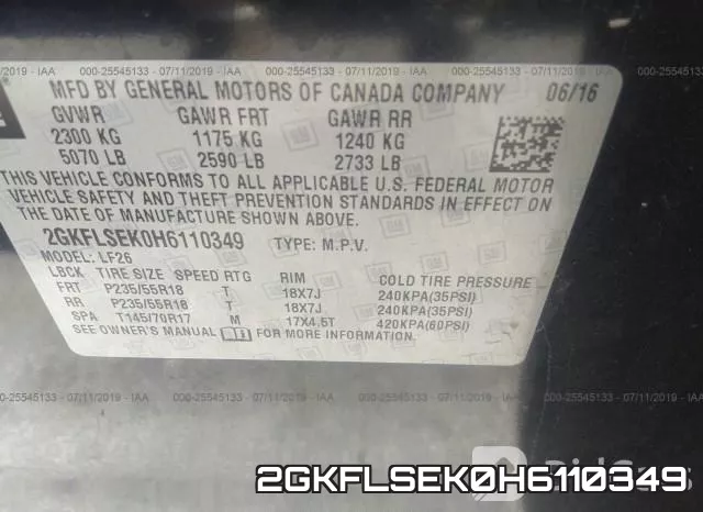 2GKFLSEK0H6110349