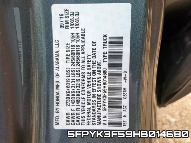 5FPYK3F59HB014680
