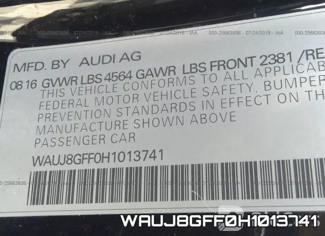 WAUJ8GFF0H1013741