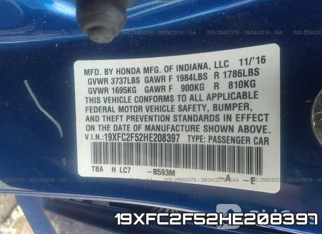 19XFC2F52HE208397