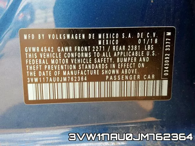 3VW117AU0JM762364