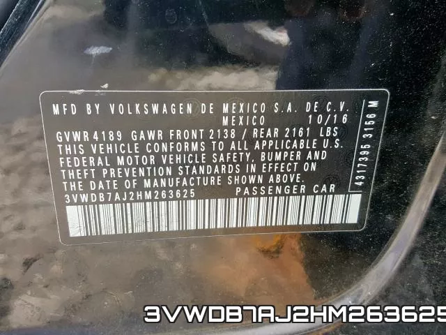 3VWDB7AJ2HM263625