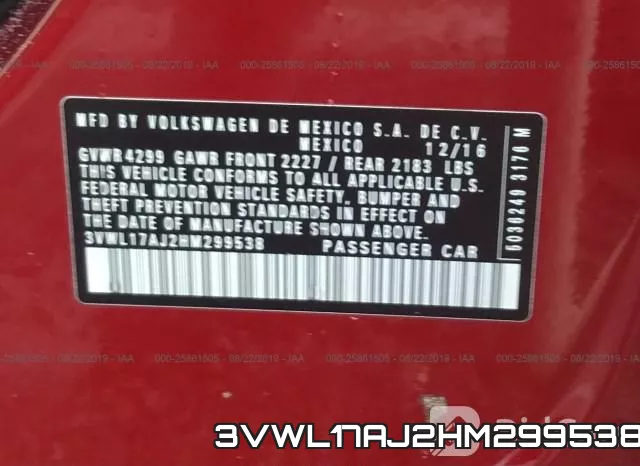3VWL17AJ2HM299538