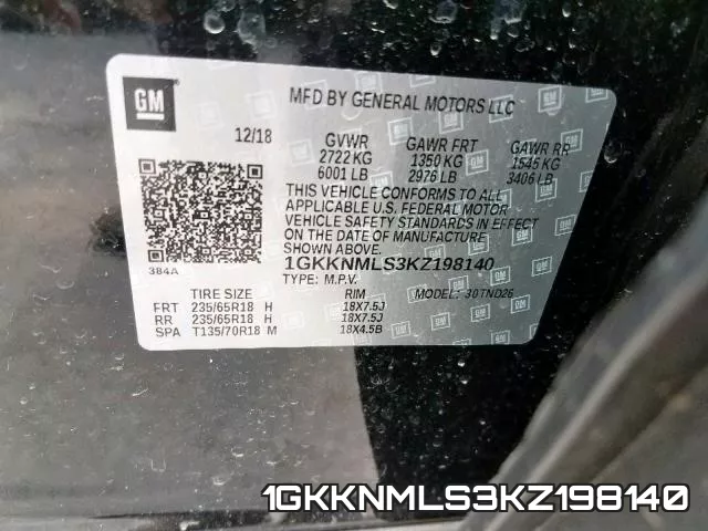 1GKKNMLS3KZ198140
