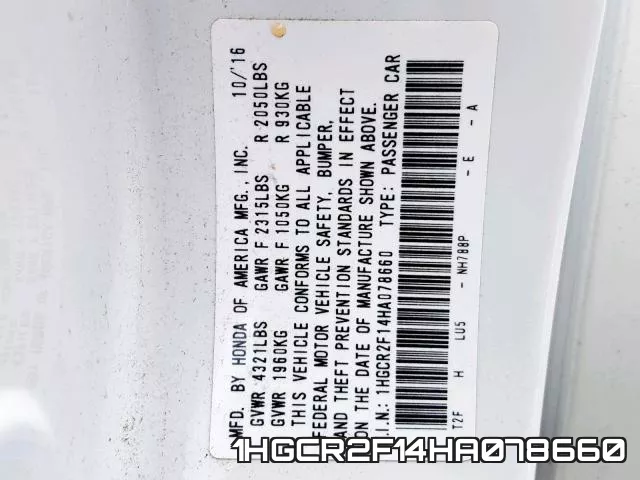 1HGCR2F14HA078660