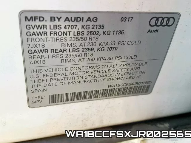 WA1BCCFSXJR002565