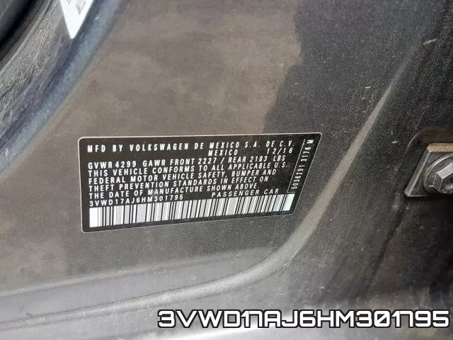 3VWD17AJ6HM301795