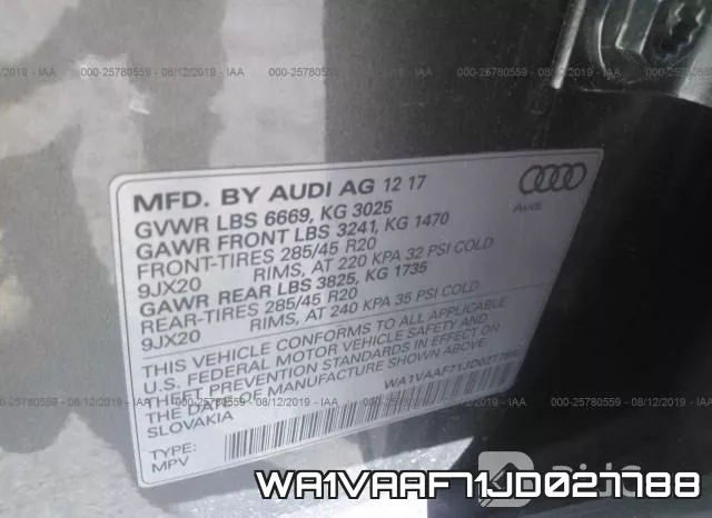 WA1VAAF71JD027788