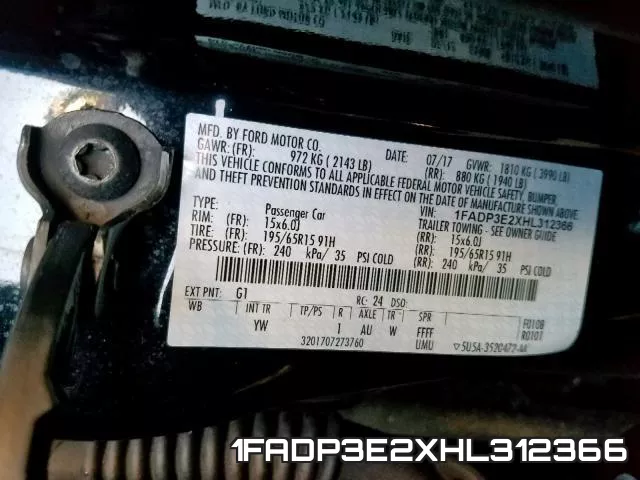 1FADP3E2XHL312366