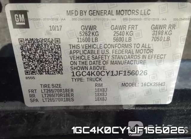 1GC4K0CY1JF156026