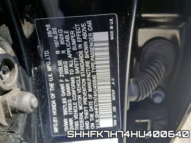 SHHFK7H74HU400640