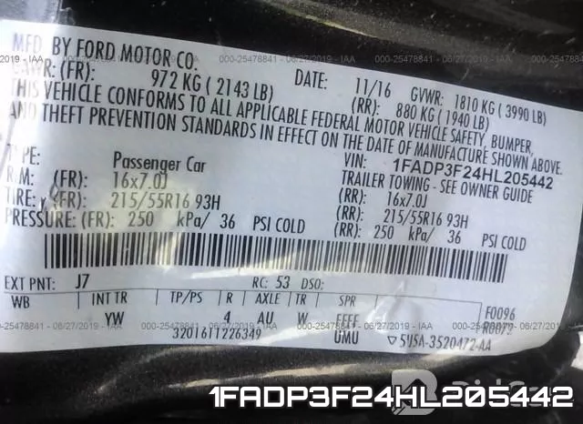 1FADP3F24HL205442