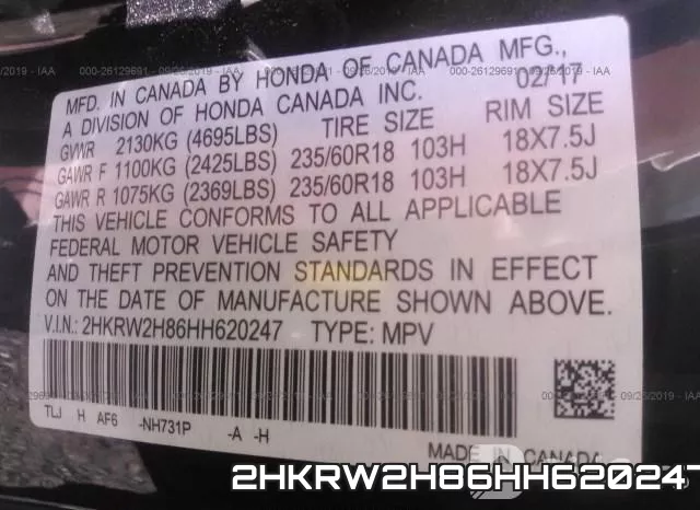 2HKRW2H86HH620247