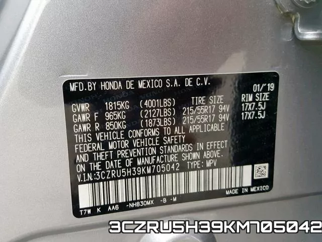3CZRU5H39KM705042