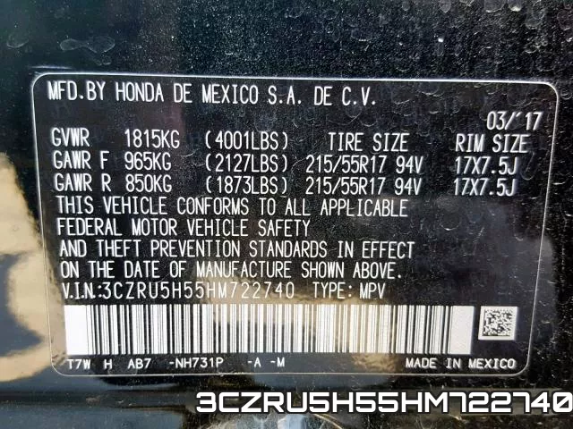 3CZRU5H55HM722740