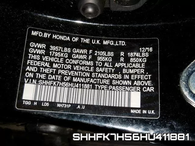 SHHFK7H56HU411881