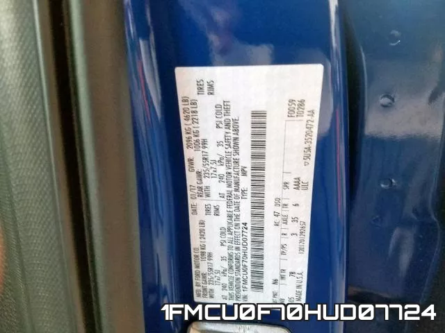 1FMCU0F70HUD07724