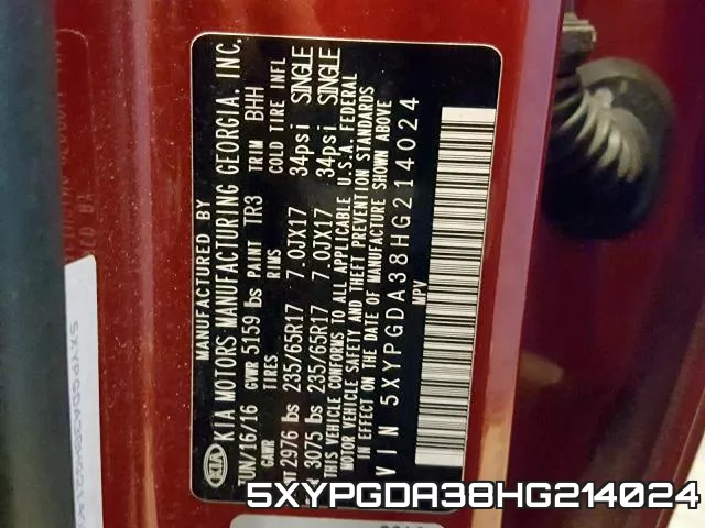 5XYPGDA38HG214024