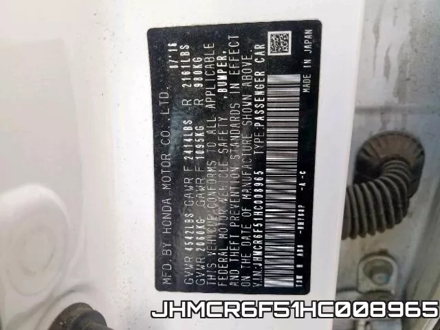 JHMCR6F51HC008965