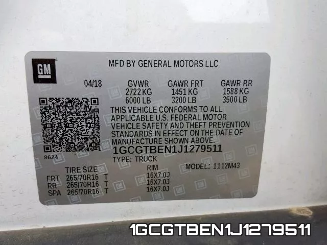 1GCGTBEN1J1279511