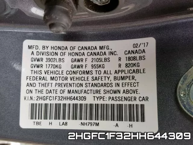 2HGFC1F32HH644309