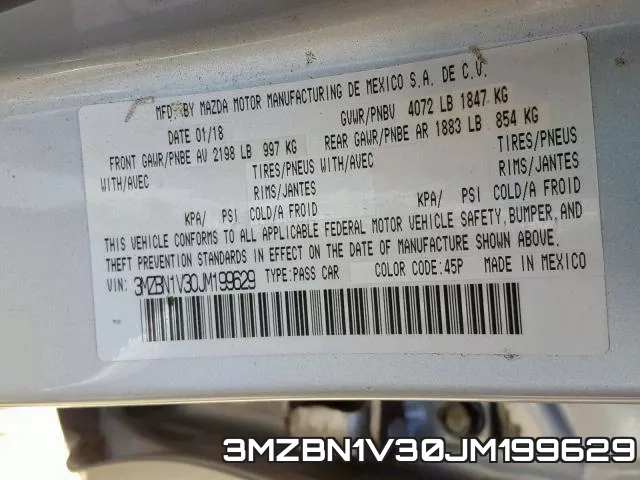 3MZBN1V30JM199629