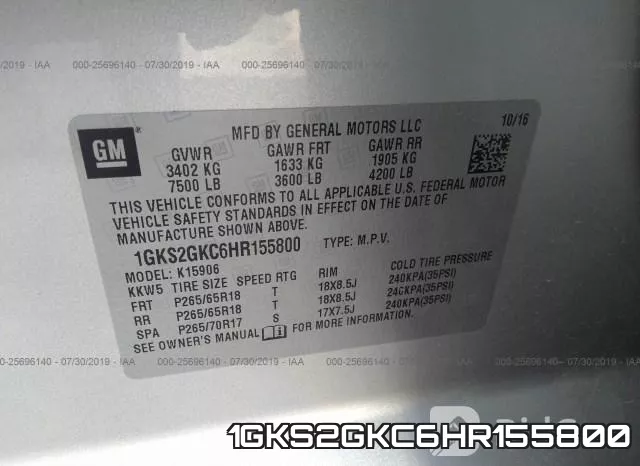 1GKS2GKC6HR155800