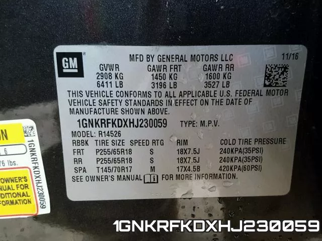 1GNKRFKDXHJ230059