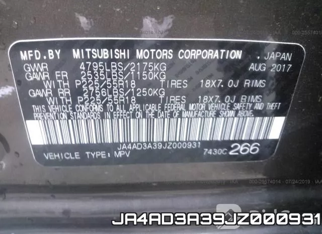 JA4AD3A39JZ000931