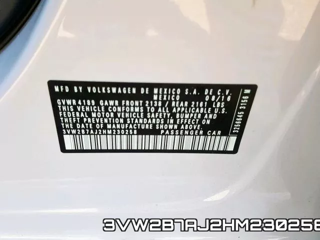 3VW2B7AJ2HM230258