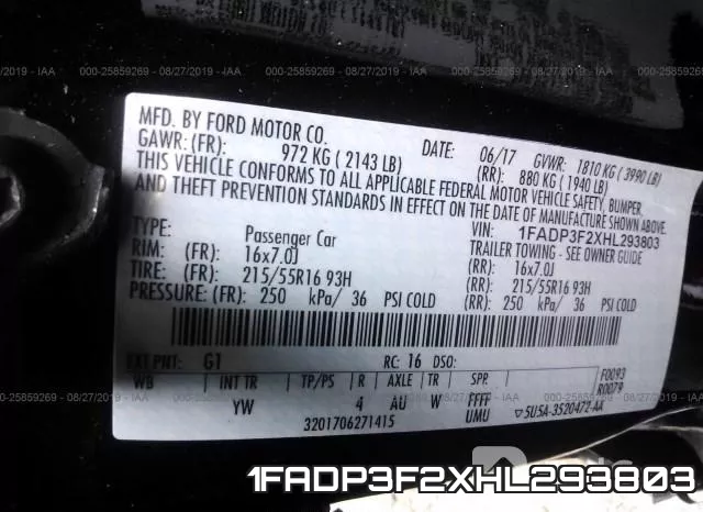 1FADP3F2XHL293803