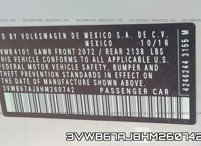 3VWB67AJ8HM260742