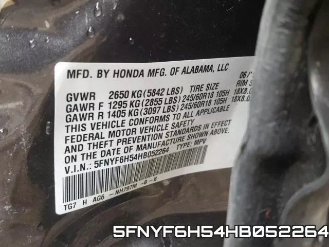 5FNYF6H54HB052264