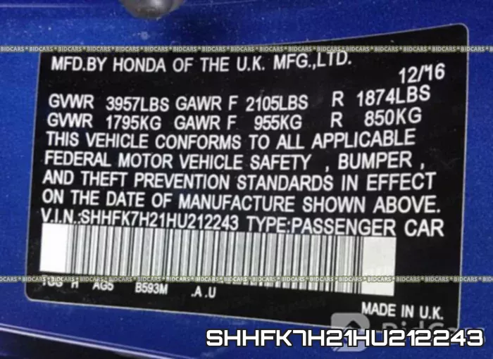 SHHFK7H21HU212243