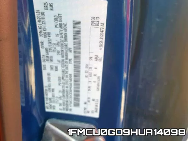 1FMCU0GD9HUA14098