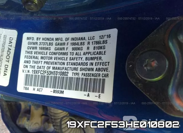 19XFC2F53HE010802