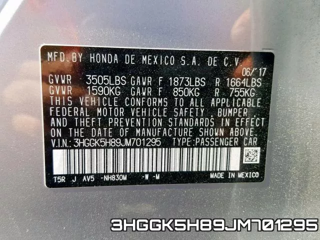 3HGGK5H89JM701295