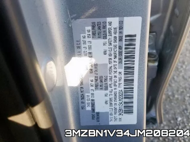 3MZBN1V34JM208204