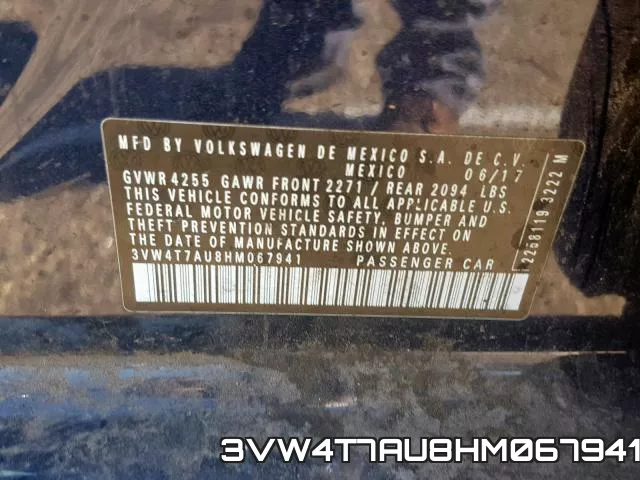 3VW4T7AU8HM067941