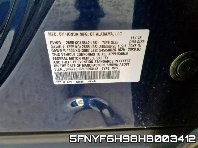 5FNYF6H98HB003412